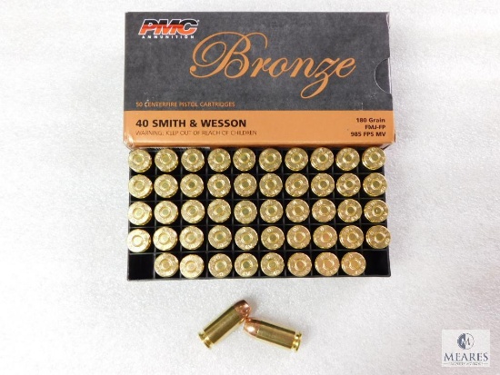 50 Rounds PMC .40 S&W Ammo. 180 Grain FMJ