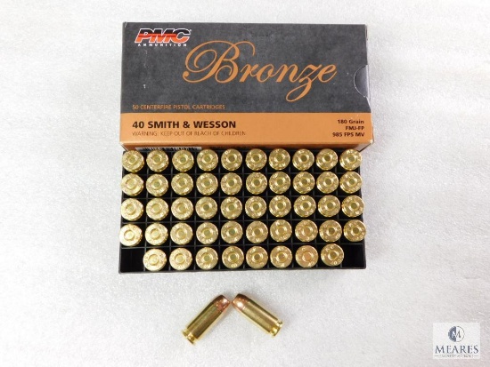 50 Rounds PMC .40 S&W Ammo. 180 Grain FMJ