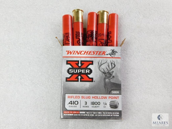Five Rounds Winchester .410 Gauge Slug, 3" 1800 FPS