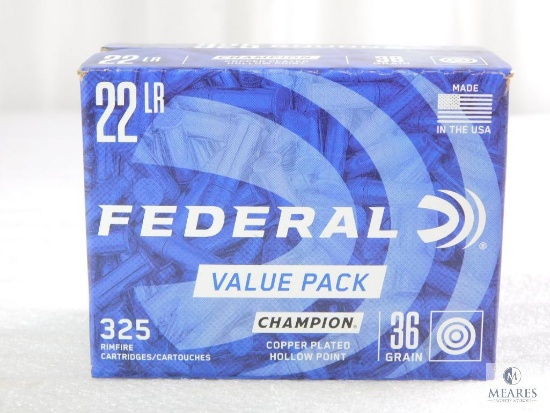325 Rounds Federal .22 Long Rifle Ammo. 36 Grain Copper Plated Hollow Point 1260FPS