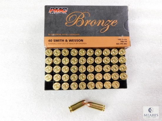 50 Rounds PMC .40 S&W Ammo. 180 Grain FMJ