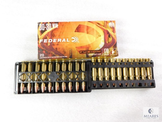 20 Rounds Federal Fusion 30-30 Ammo. 170 Grain Boat Tail Soft Point 2200FPS