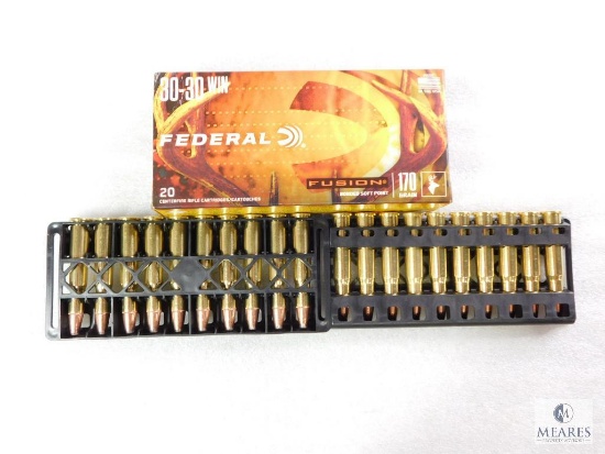 20 Rounds Federal Fusion 30-30 Ammo. 170 Grain Boat Tail Soft Point 2200FPS
