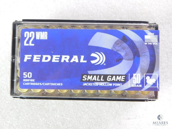 50 Rounds Federal .22 Magnum Ammo. 50 Grain Jacketed Hollow Point