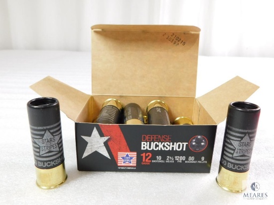 10 Rounds PPU .12 Gauge Buckshot. 2 3/4" 00 Buck 9 Pellet 1200FPS
