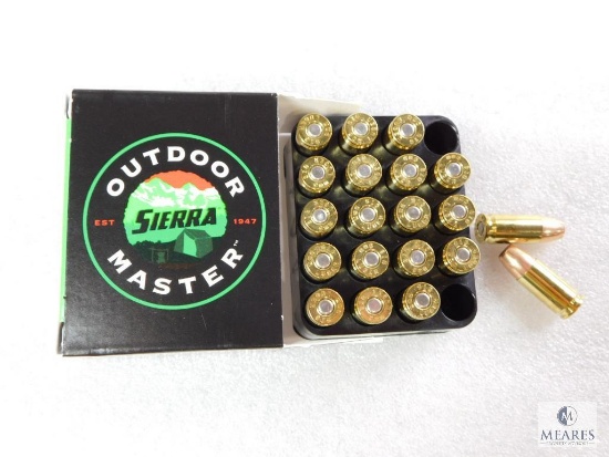 20 Rounds Sierra 9mm Ammo. 124 Grain Jacketed Hollow Point