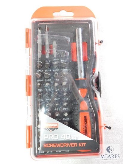 New 40 Piece Birchwood Casey Gunsmith Screwdriver and Bit Set in Hard Case