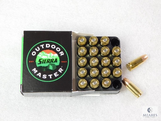 20 Rounds Sierra 9mm Ammo. 124 Grain Jacketed Hollow Point