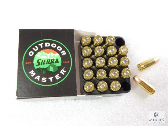 20 Rounds Sierra 9mm Ammo. 115 Grain Jacketed Hollow Point