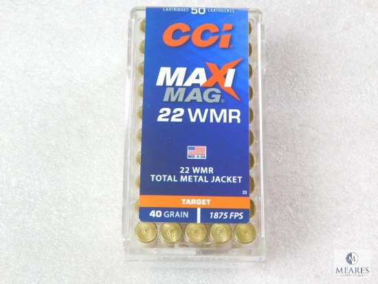 50 Rounds CCI Maximag .22 Magnum Ammo. 40 Grain TMJ 1875FPS