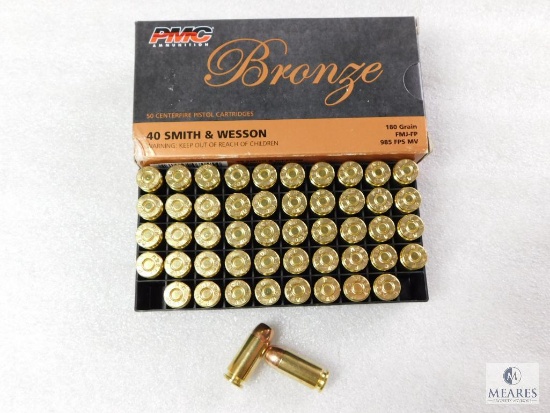 50 Rounds PMC .40 S&W Ammo. 180 Grain FMJ