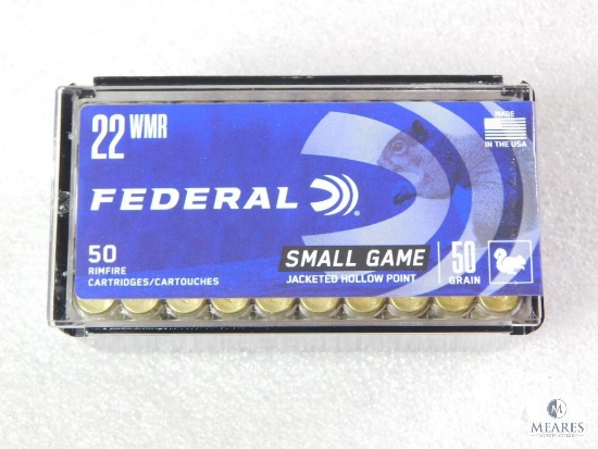 50 Rounds Federal .22 Magnum Ammo. 50 Grain Jacketed Hollow Point