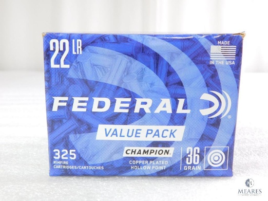 325 Rounds Federal .22 Long Rifle Ammo. 36 Grain Copper Plated Hollow Point 1260FPS