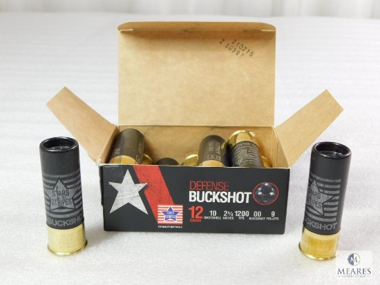 10 Rounds PPU .12 Gauge Buckshot. 2 3/4" 00 Buck 9 Pellet 1200FPS