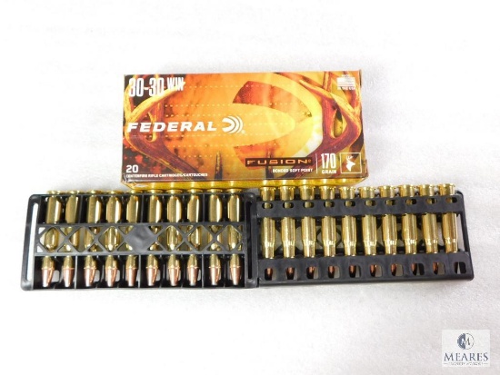 20 Rounds Federal Fusion 30-30 Ammo. 170 Grain Boat Tail Soft Point 2200FPS