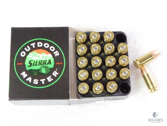 20 Rounds Sierra 9mm Ammo. 115 Grain Jacketed Hollow Point