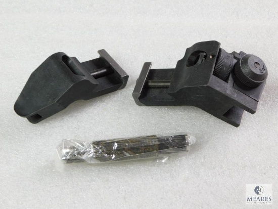 New 45 Degree Offset AR15 Front and Rear Rifle Sights, Fully Adjustable