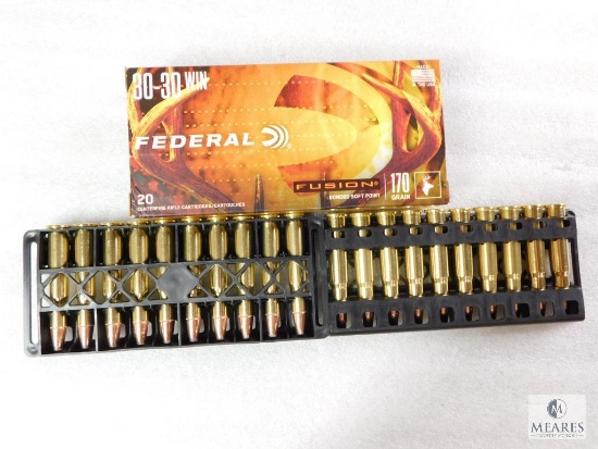 20 Rounds Federal Fusion 30-30 Ammo. 170 Grain Boat Tail Soft Point 2200FPS