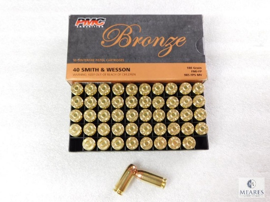 50 Rounds PMC .40 S&W Ammo. 180 Grain FMJ