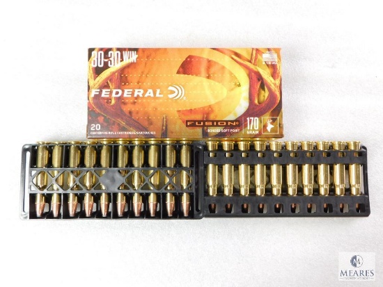 20 Rounds Federal Fusion 30-30 Ammo. 170 Grain Boat Tail Soft Point 2200FPS