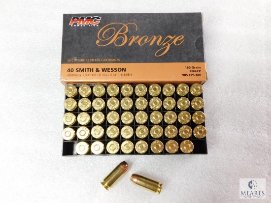 50 Rounds PMC .40 S&W Ammo. 180 Grain FMJ