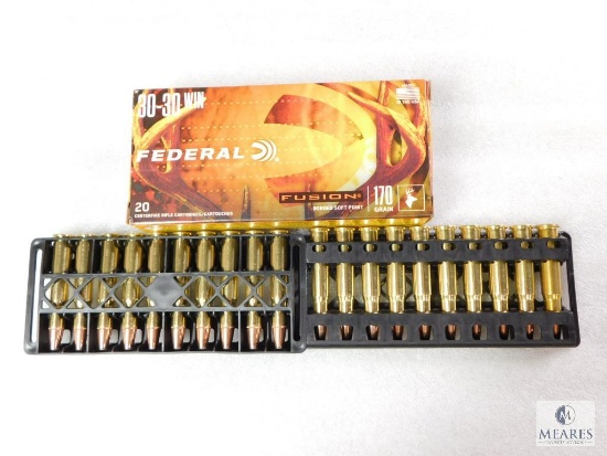 20 Rounds Federal Fusion 30-30 Ammo. 170 Grain Boat Tail Soft Point 2200FPS