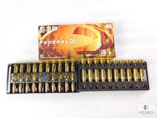 20 Rounds Federal Fusion 30-30 Ammo. 170 Grain Boat Tail Soft Point 2200FPS