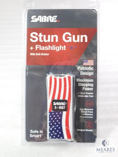New Sabre Defense Maximum Strength Stun Gun with LED Flashlight Built In. Great for Self Defense