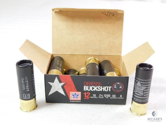 10 Rounds PPU .12 Gauge Buckshot. 2 3/4" 00 Buck 9 Pellet 1200FPS