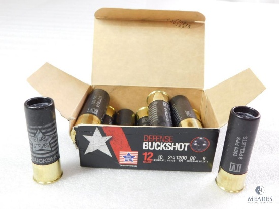 10 Rounds PPU .12 Gauge Buckshot. 2 3/4" 00 Buck 9 Pellet 1200FPS