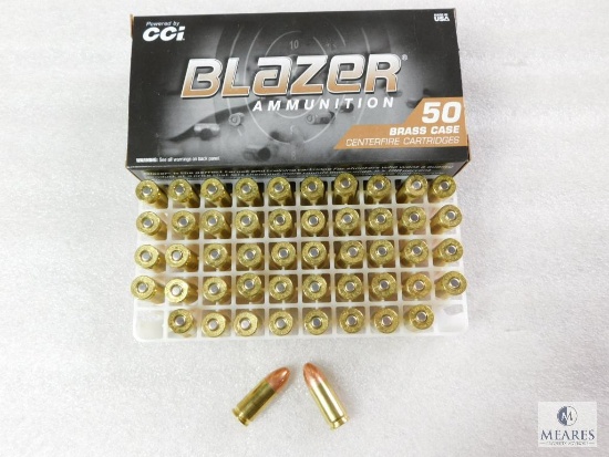 50 Rounds CCI Blazer 9mm Ammo. 124 Grain FMJ