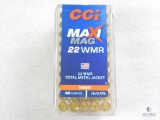 50 Rounds CCI Maximag .22 Magnum Ammo. 40 Grain TMJ 1875FPS
