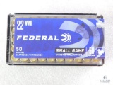 50 Rounds Federal .22 Magnum Ammo. 50 Grain Jacketed Hollow Point