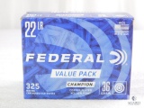 325 Rounds Federal .22 Long Rifle Ammo. 36 Grain Copper Plated Hollow Point 1260FPS