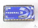 50 Rounds Federal .22 Magnum Ammo. 50 Grain Jacketed Hollow Point