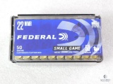 50 Rounds Federal .22 Magnum Ammo. 50 Grain Jacketed Hollow Point
