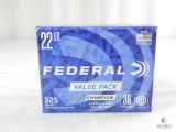 325 Rounds Federal .22 Long Rifle Ammo. 36 Grain Copper Plated Hollow Point 1260FPS