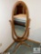 Wooden Oval Dressing Mirror