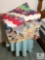 Lot of Vintage and Handmade Blankets with Decorative Table