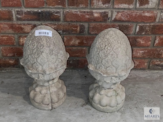Group of Two Pieces of Concrete Yard Art