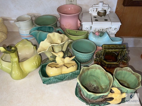Mixed Lot of McCoy Pottery Planters and Decorative Vases