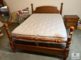 Wooden Queen-sized Bed with Mattress and Boxsprings