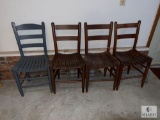 Group of Four Mixed Wooden Chairs