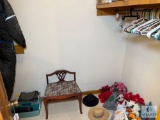 Closet Lot: Stool, Artificial Flowers, Snow Suit, Hats