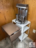 Commercial Milkshake Machine and Two Metal Carts