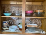 Cabinet Lot of Serveware, Bowls and Glassware