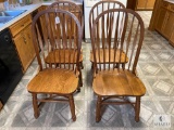 Lot of Four Wooden Dining Chairs