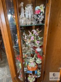 Contents of the Display Cabinet - Decorative Glass, Flowers, Birds