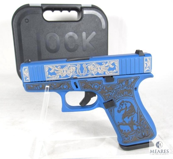 New Glock 43X 9MM Semi-Auto Pistol Glock & Horses Blue