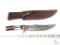 Fixed Blade Damascus Knife With Laminate Wood Handle and Leather Sheath 15